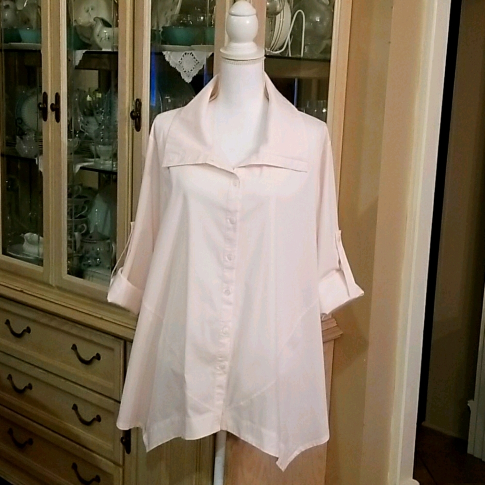 PINK L Womens INAE Collection Handkerchief Top